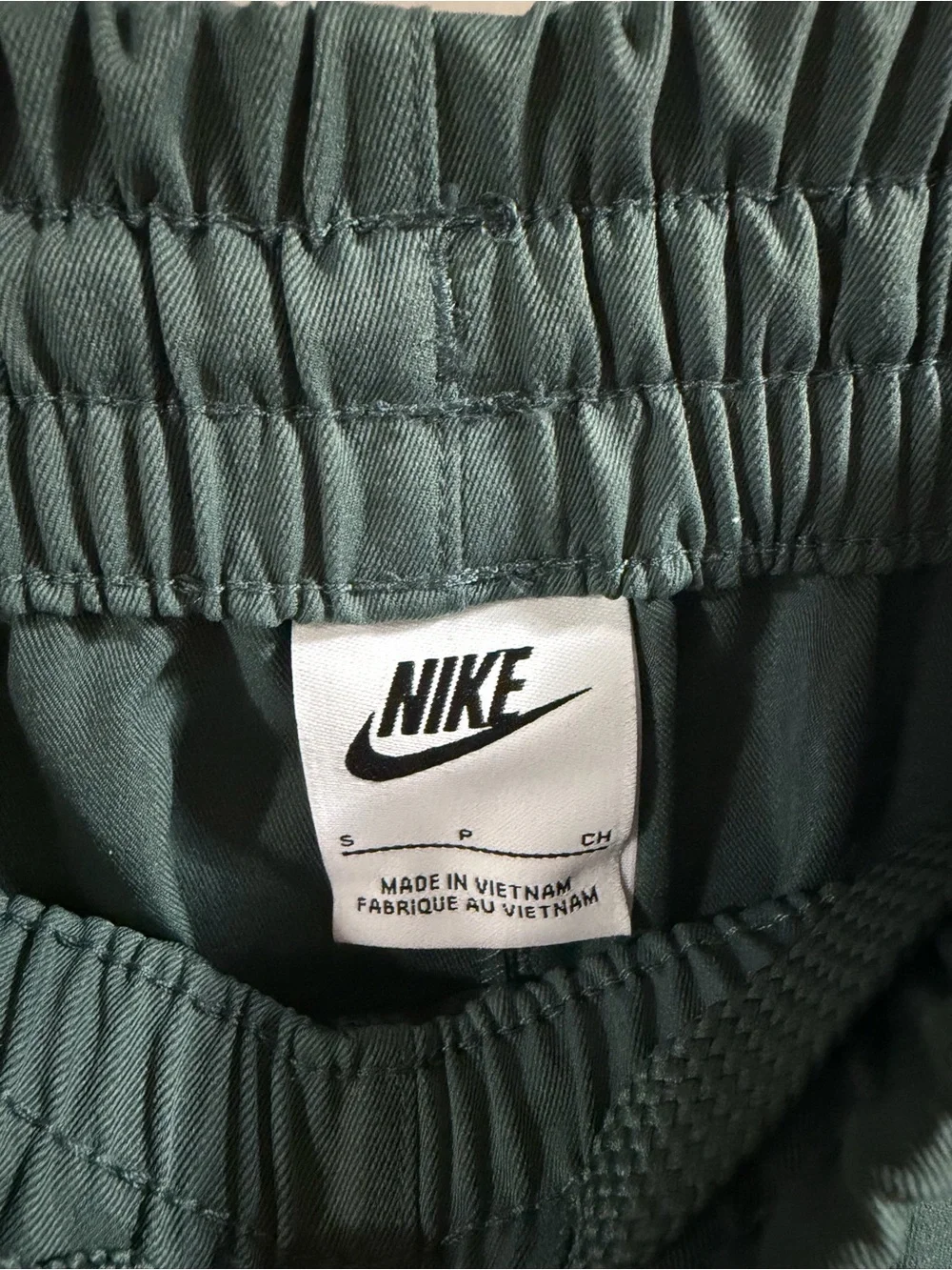Nike Dark Sage Elastic Waist Track Pants with Swoosh